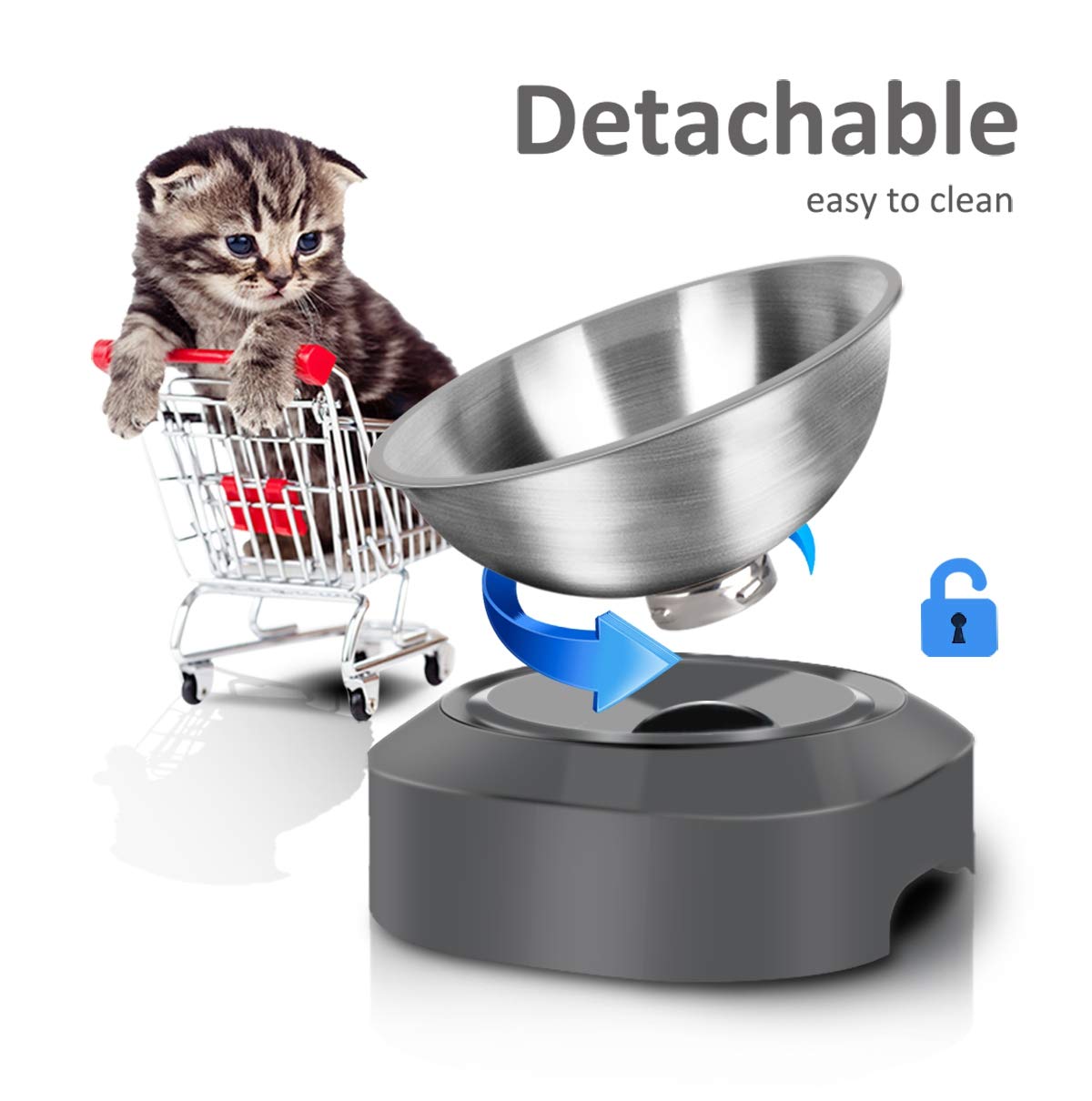 AYADA bol chat base ovale pour collecte et nettoyage facilité