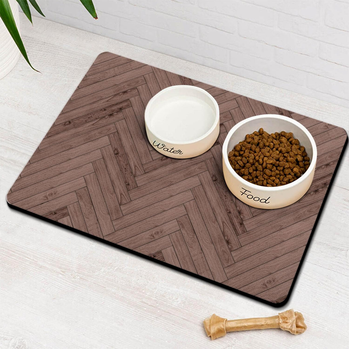 Tapis Ayiashiab pour nourriture chien absorbant, repas propres et secs.