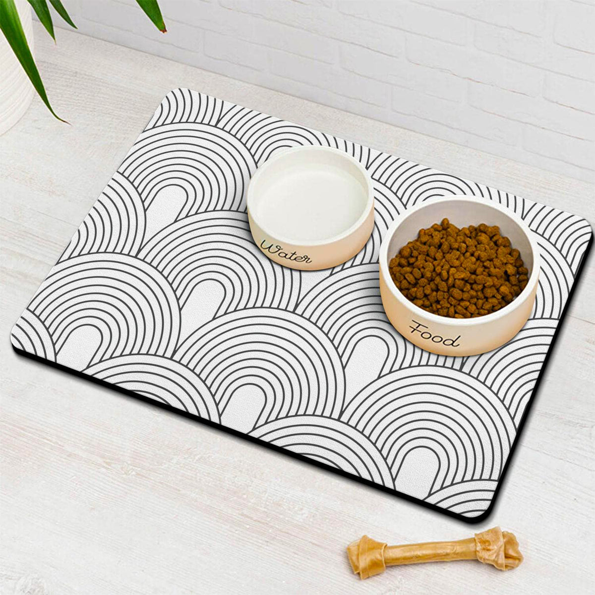 Tapis Ayiashiab pour nourriture chiens et chats absorbant, protège le sol des éclaboussures.