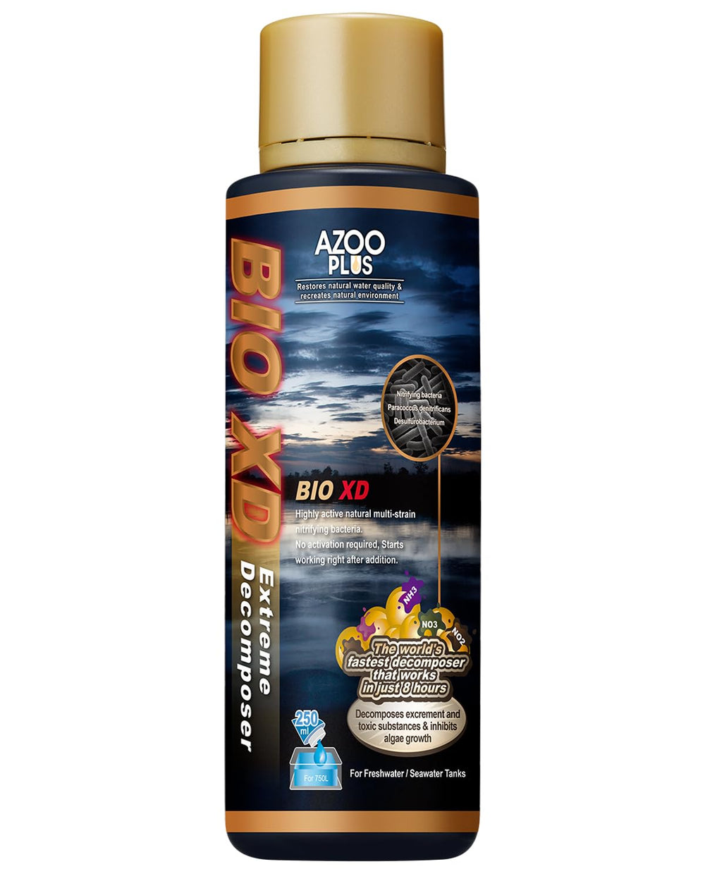 Azoo BIO XD décomposeur en bouteille pour une eau plus limpide.