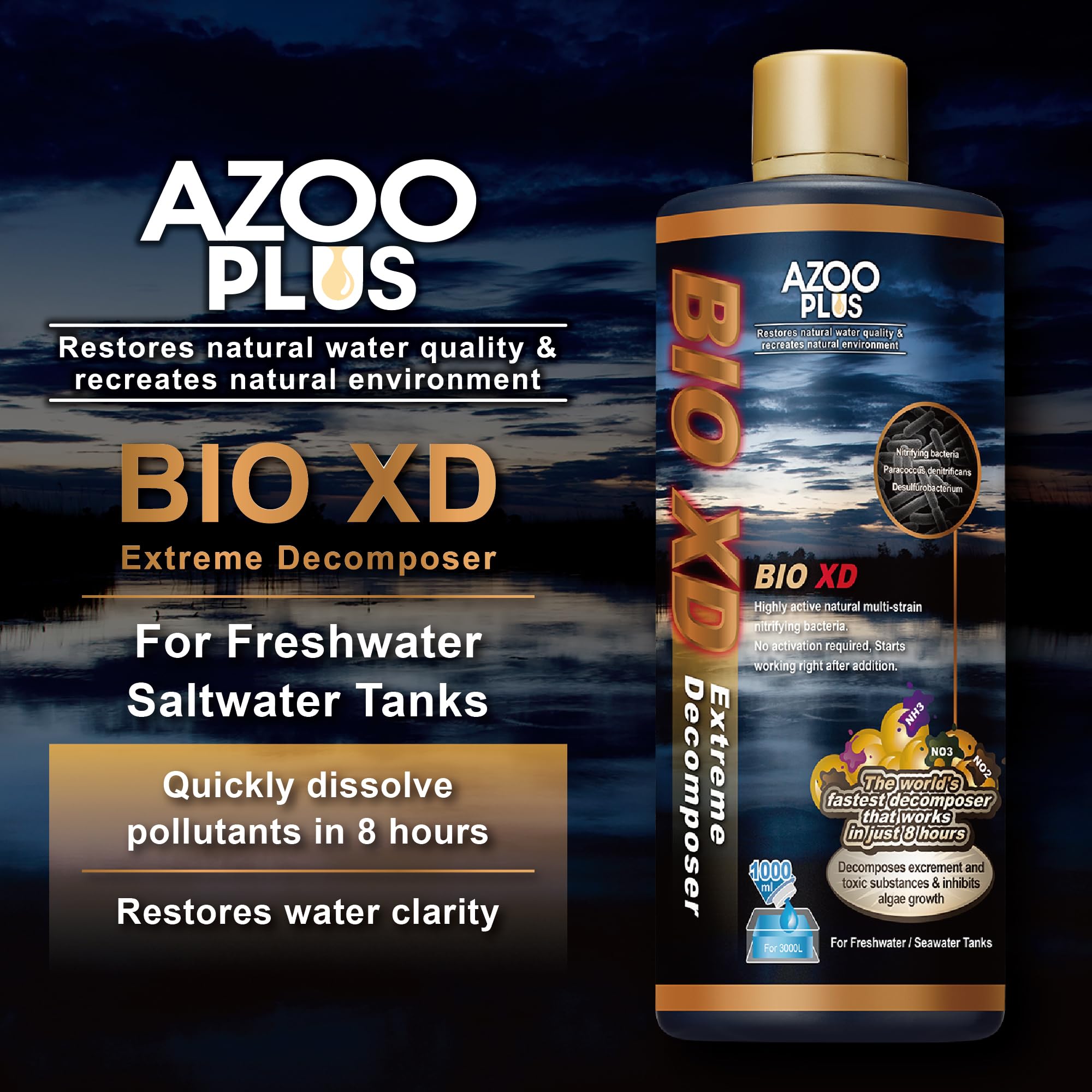 Azoo BIO XD étiquette produit montrant la marque et les spécifications.