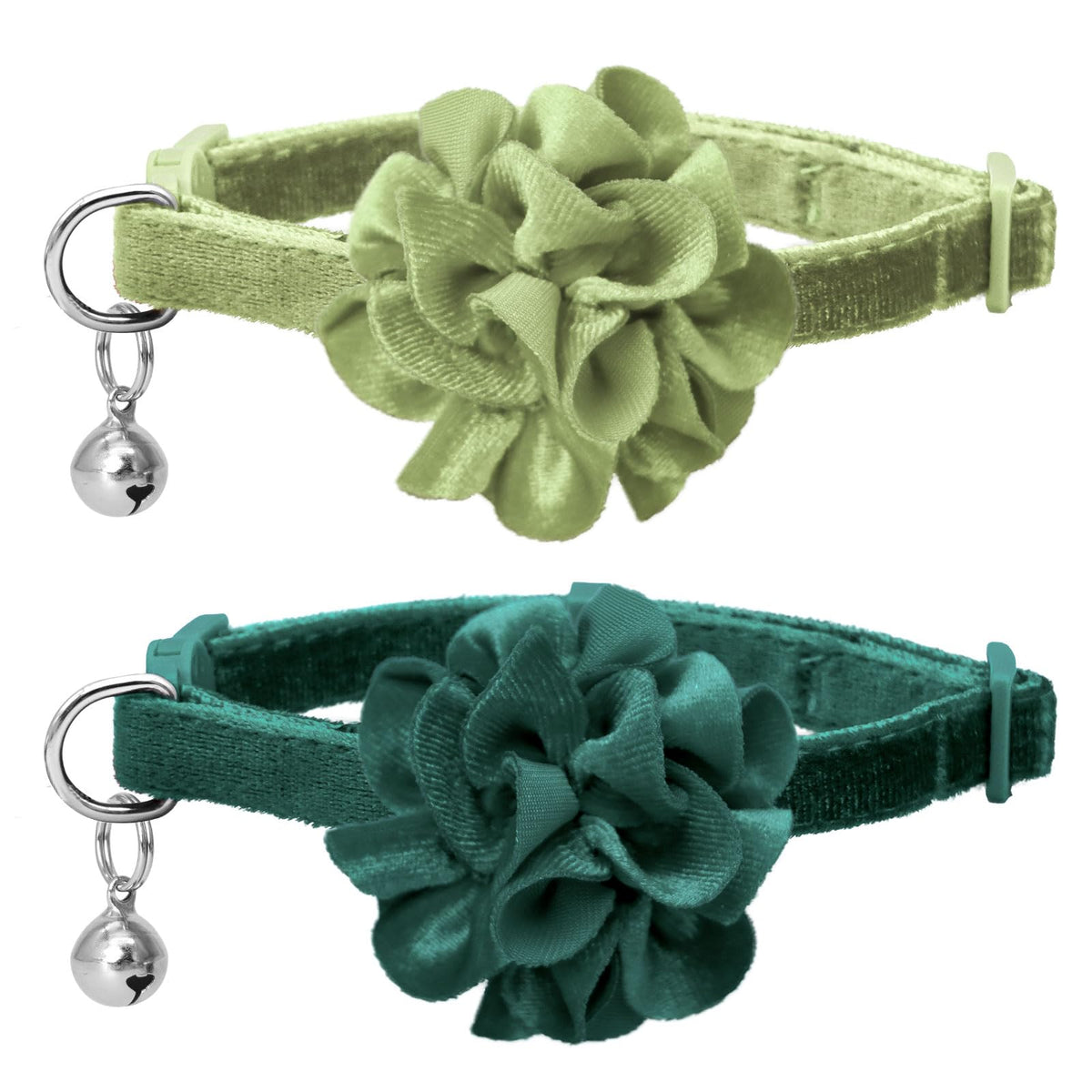 Colliers azuza chat 2-pack fleurs florales, ajout rapide au look du chat.
