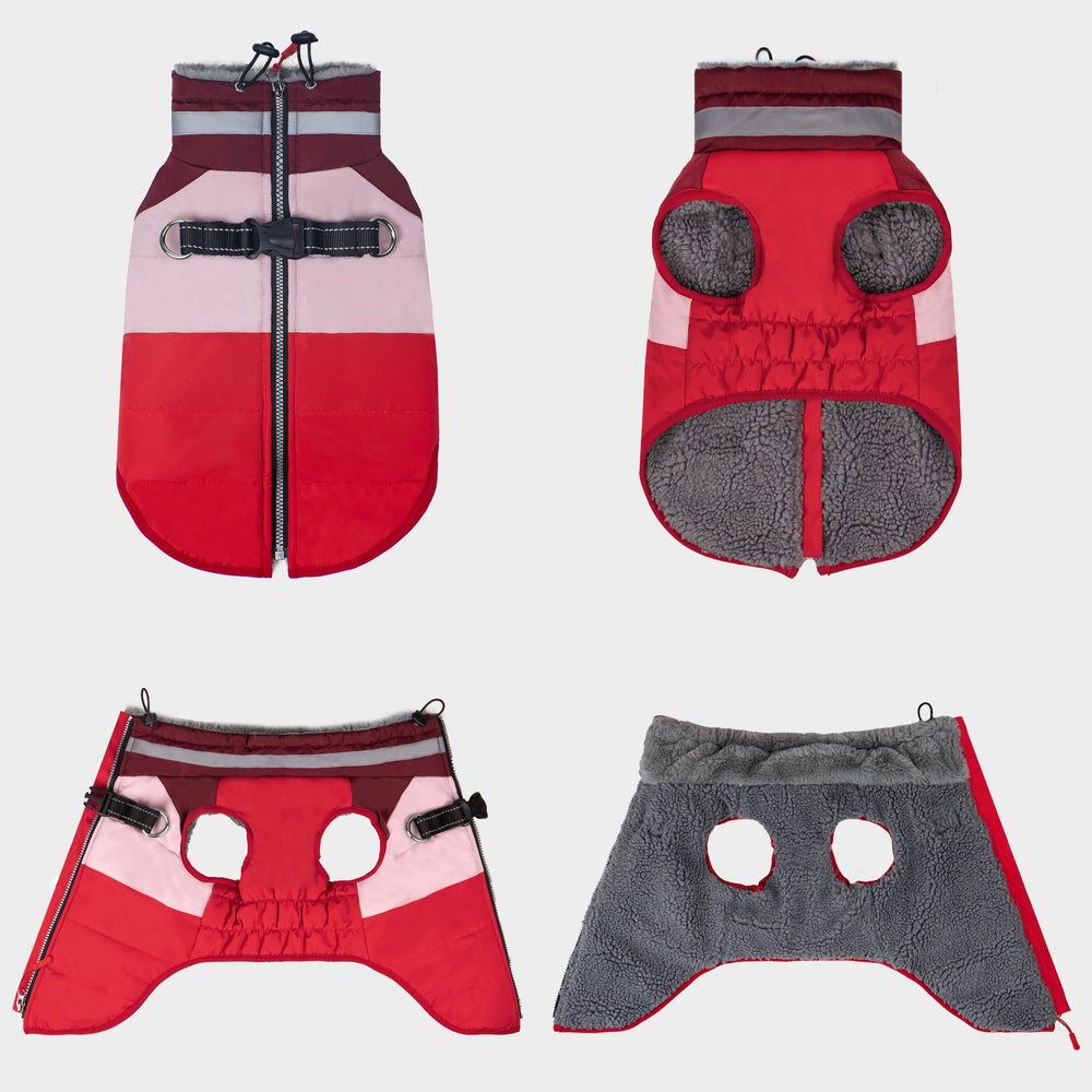 Manteau Azuza anti-vent avec doublure polaire pour garder votre chien au chaud.