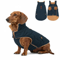azuza manteau chien imperméable hivernal avec col haut pour protéger du vent.