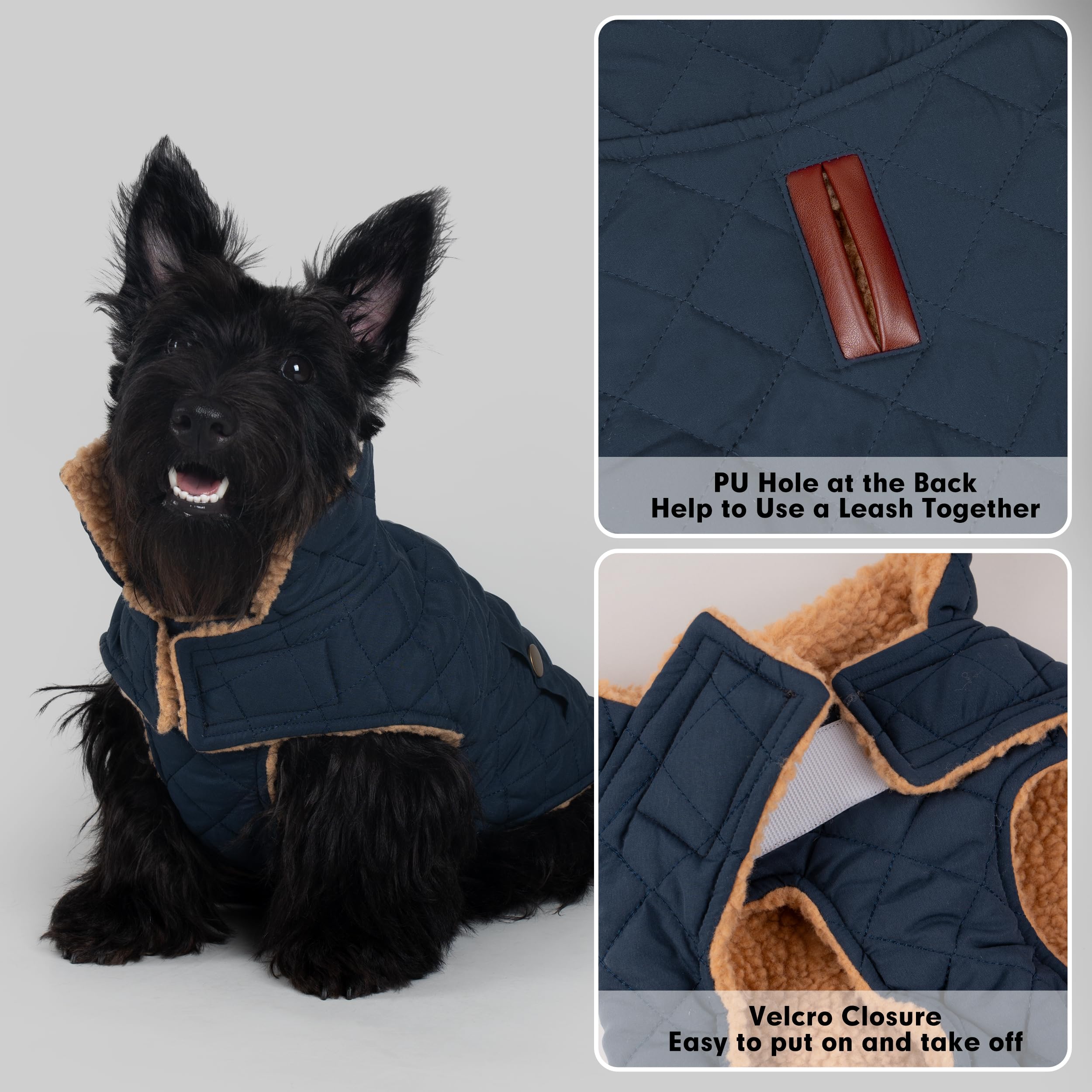 azuza manteau chien tailles S à 3XL pour tous les chiens.