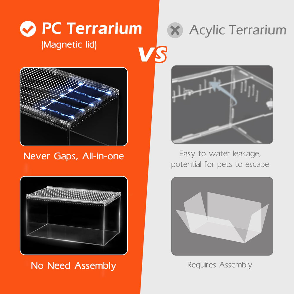 AZV Terrarium vue 360° transparente, observation sous tous les angles.