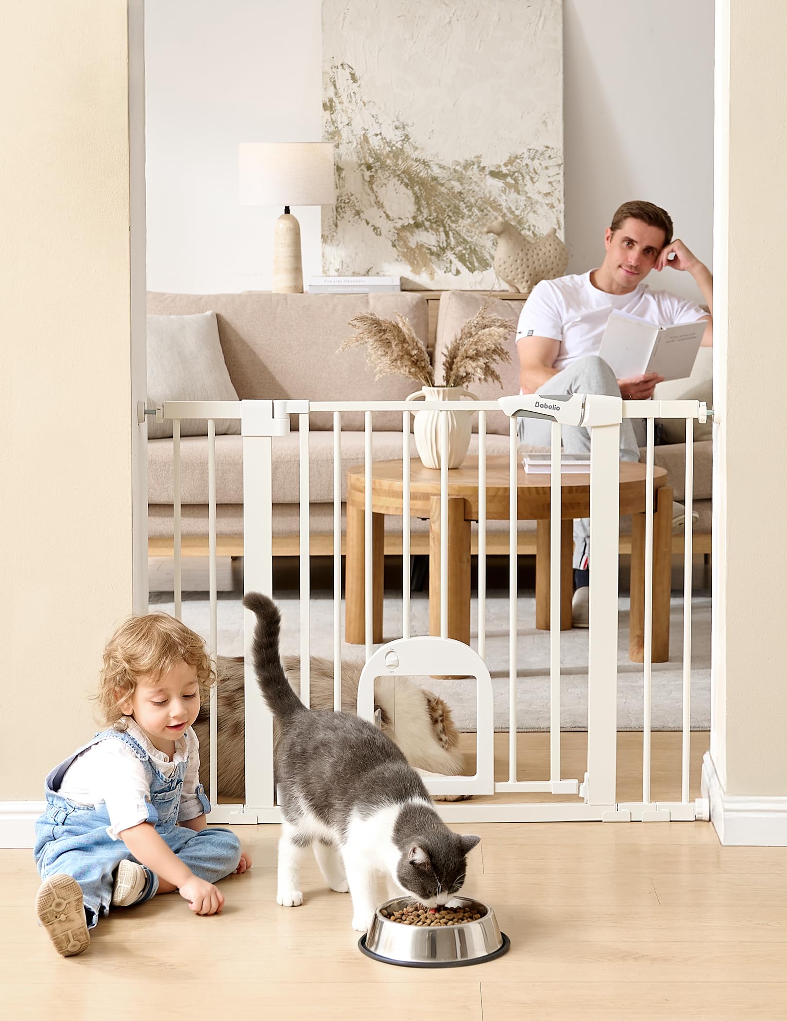 Barrière Babelio bébé ajustable 29-43 pouces pour escaliers, passage sécurisé