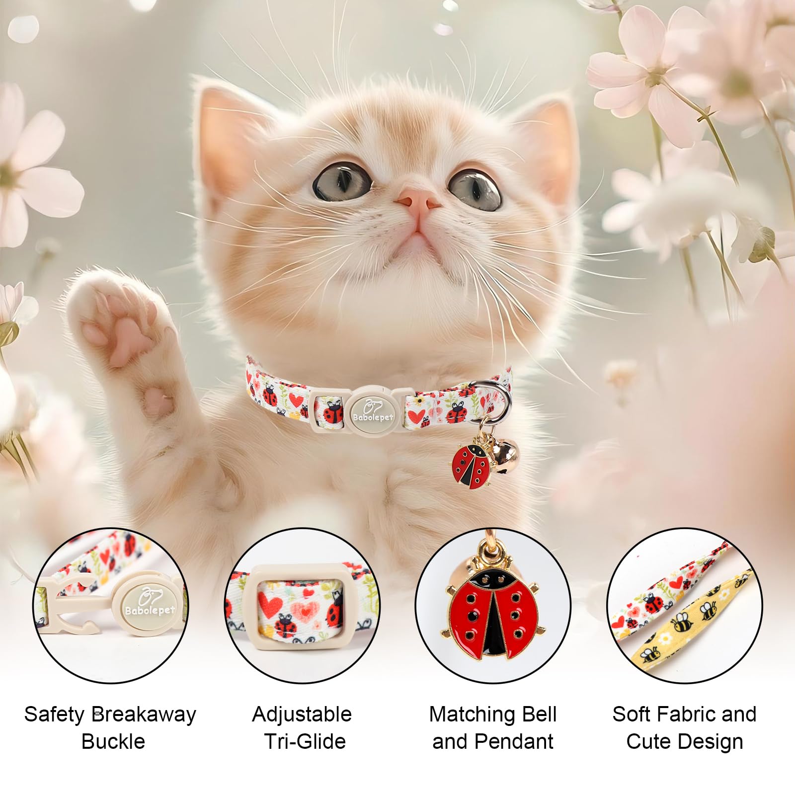 Babole Pet collier chat cloche métal — clochette légère pour localiser facilement votre compagnon.