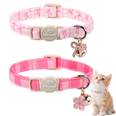 Babole Pet collier chat rose à carreaux, ensemble tendance pour votre chat.
