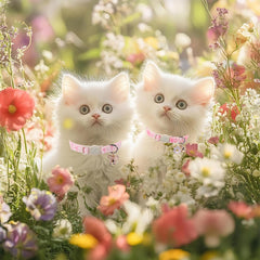 Collier Babole Pet rose Daisy avec pendentif coloré pour chat stylé.