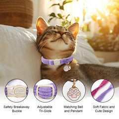 Collier Babole Pet velours côtelé gris, attache sécurisée et design élégant pour sorties quotidiennes.