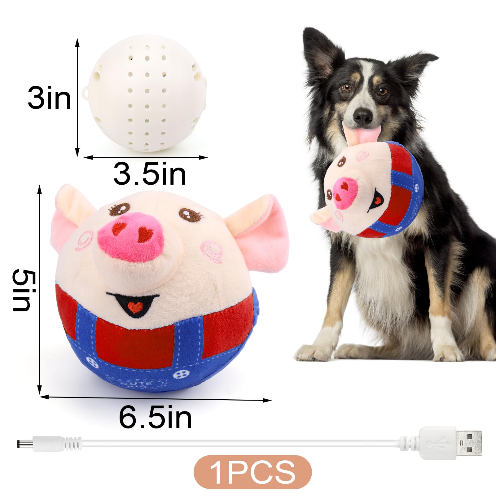 BABORUI cochon rouge double protection, robuste face aux morsures.