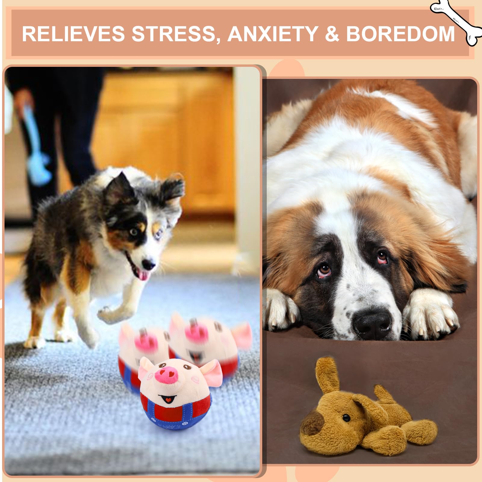BABORUI jouet chien cochon rouge rechargeable, prêt pour de longues sessions de jeu.