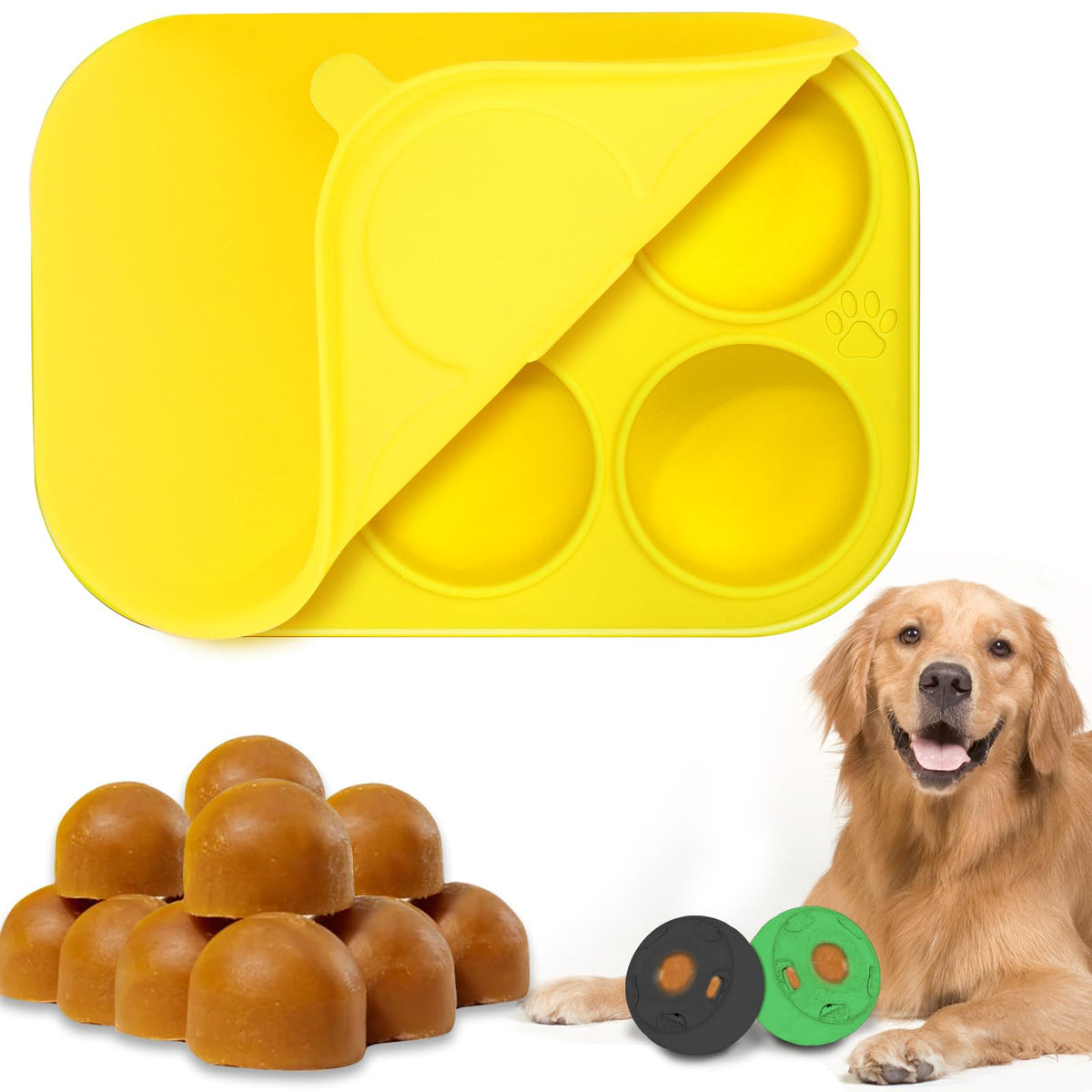 BABORUI moules 6 cavités avec couvercle pour friandises canines, pratique et propre.