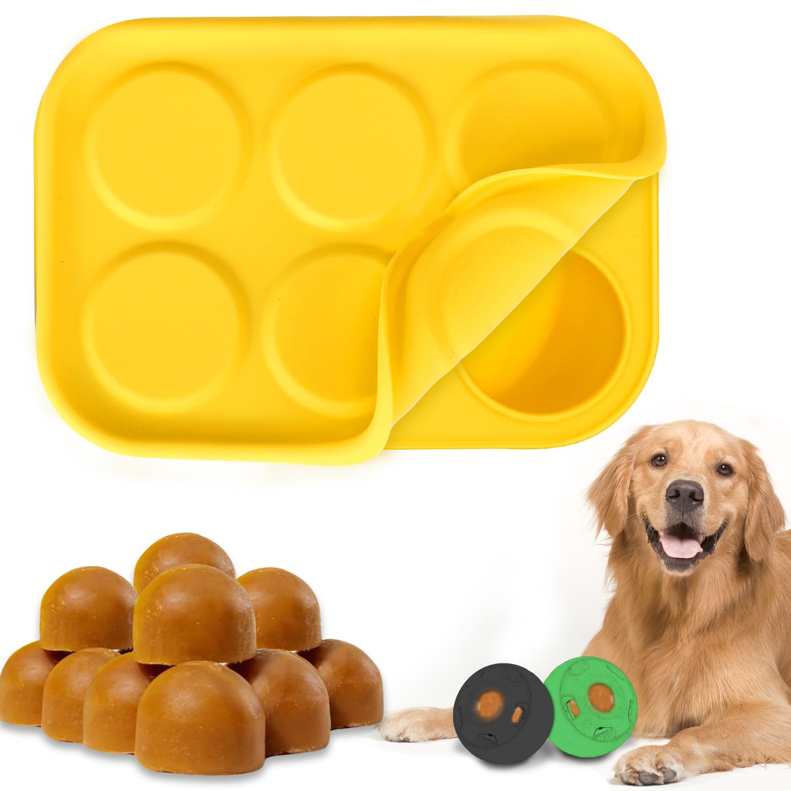 BABORUI moules 6 cavités XL avec couvercle, parfaits pour friandises canines