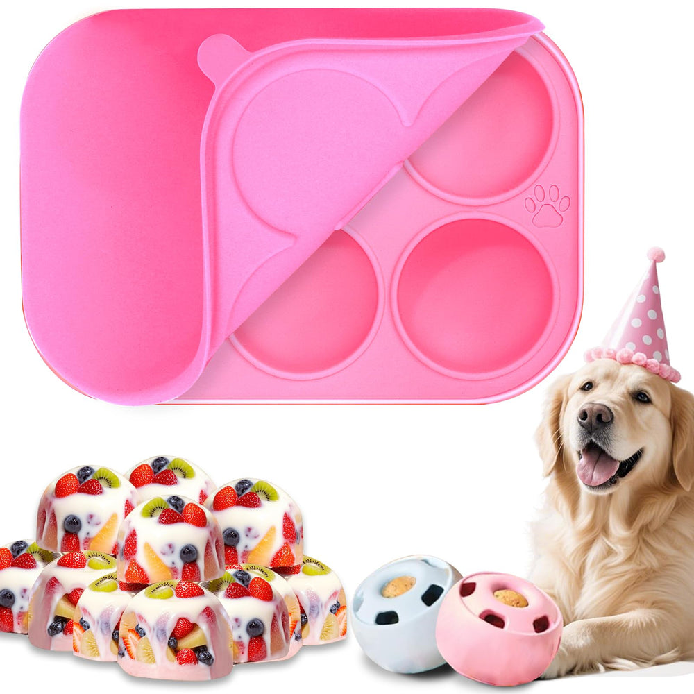 BABORUI moules silicone 6 cavités avec couvercle pour friandises canines