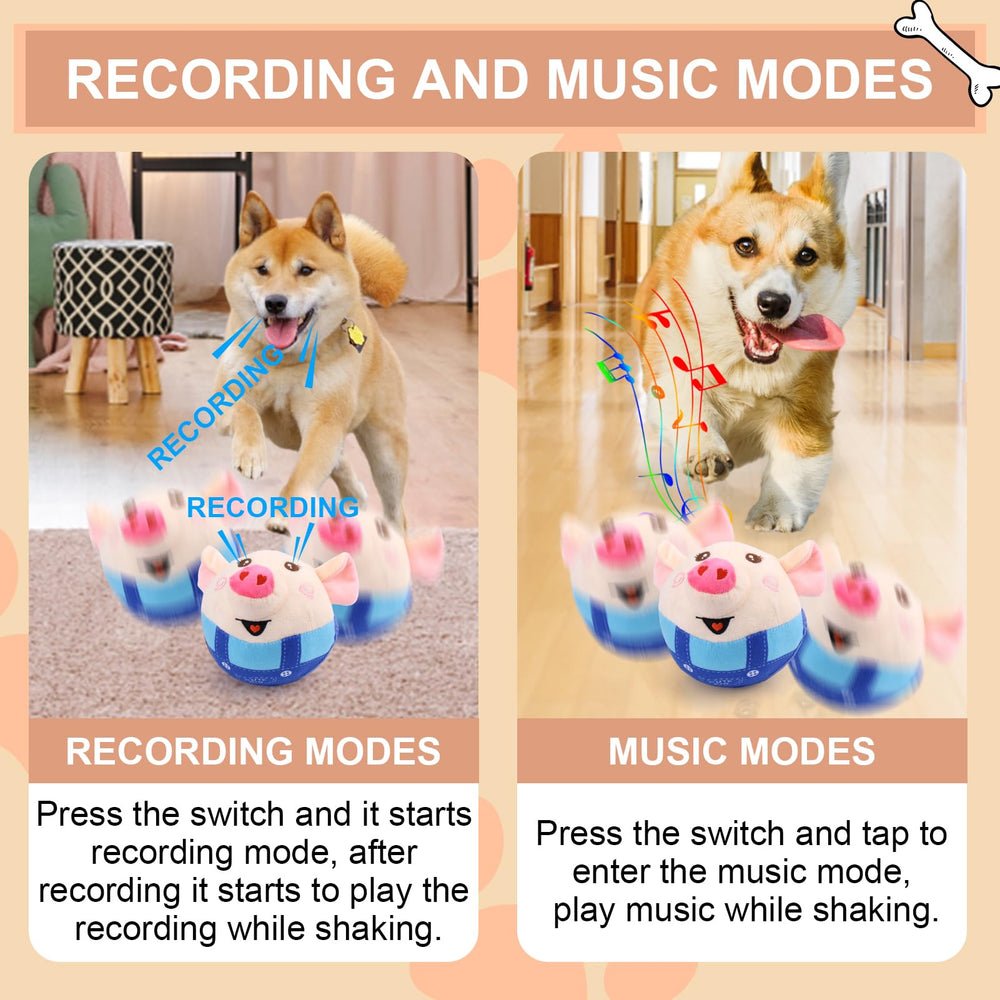 BABORUI Cochon interactif : mode enregistrer pour répéter le son préféré du chien.