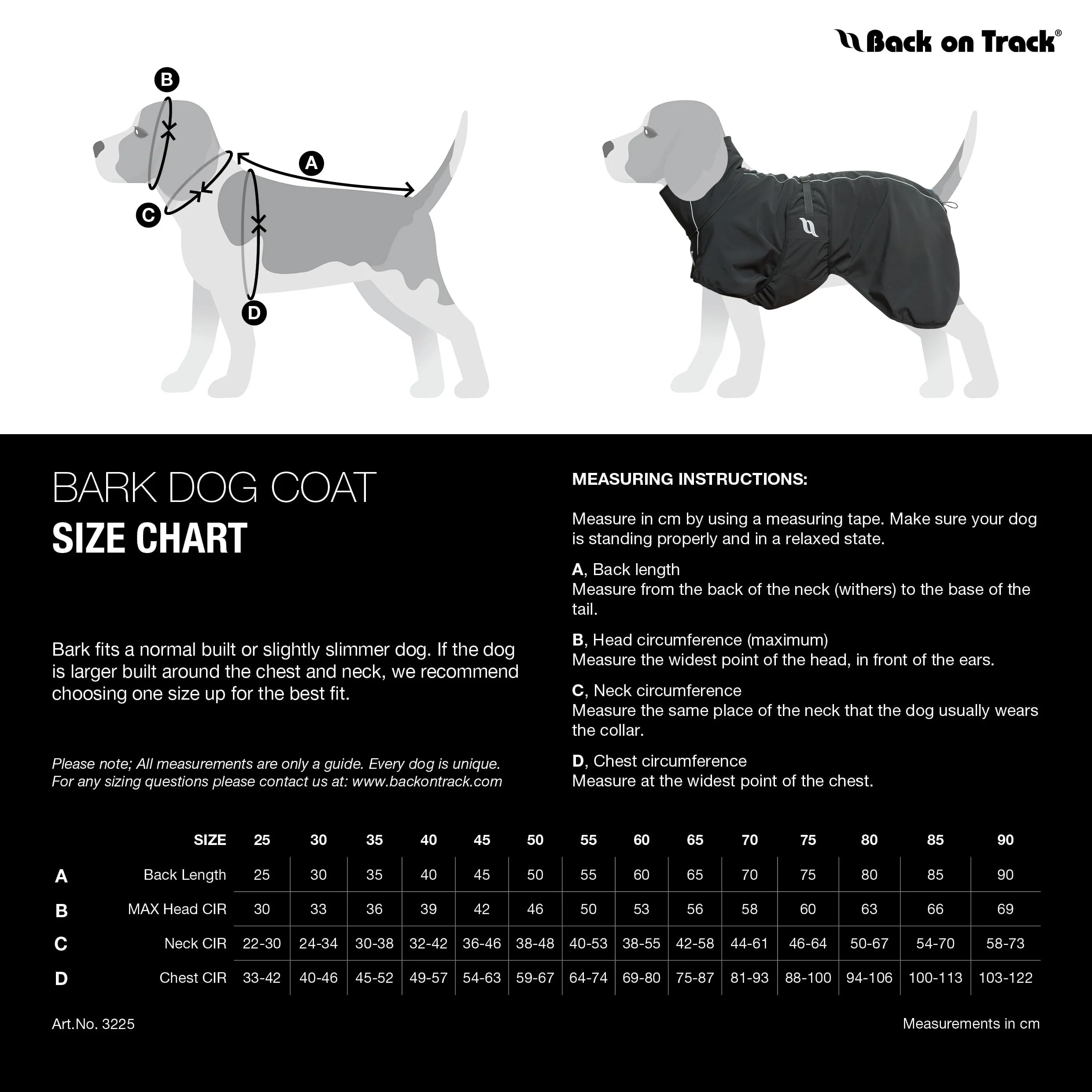 Back on Track Bark manteau imperméable au vent, chien reste au sec par temps venteux