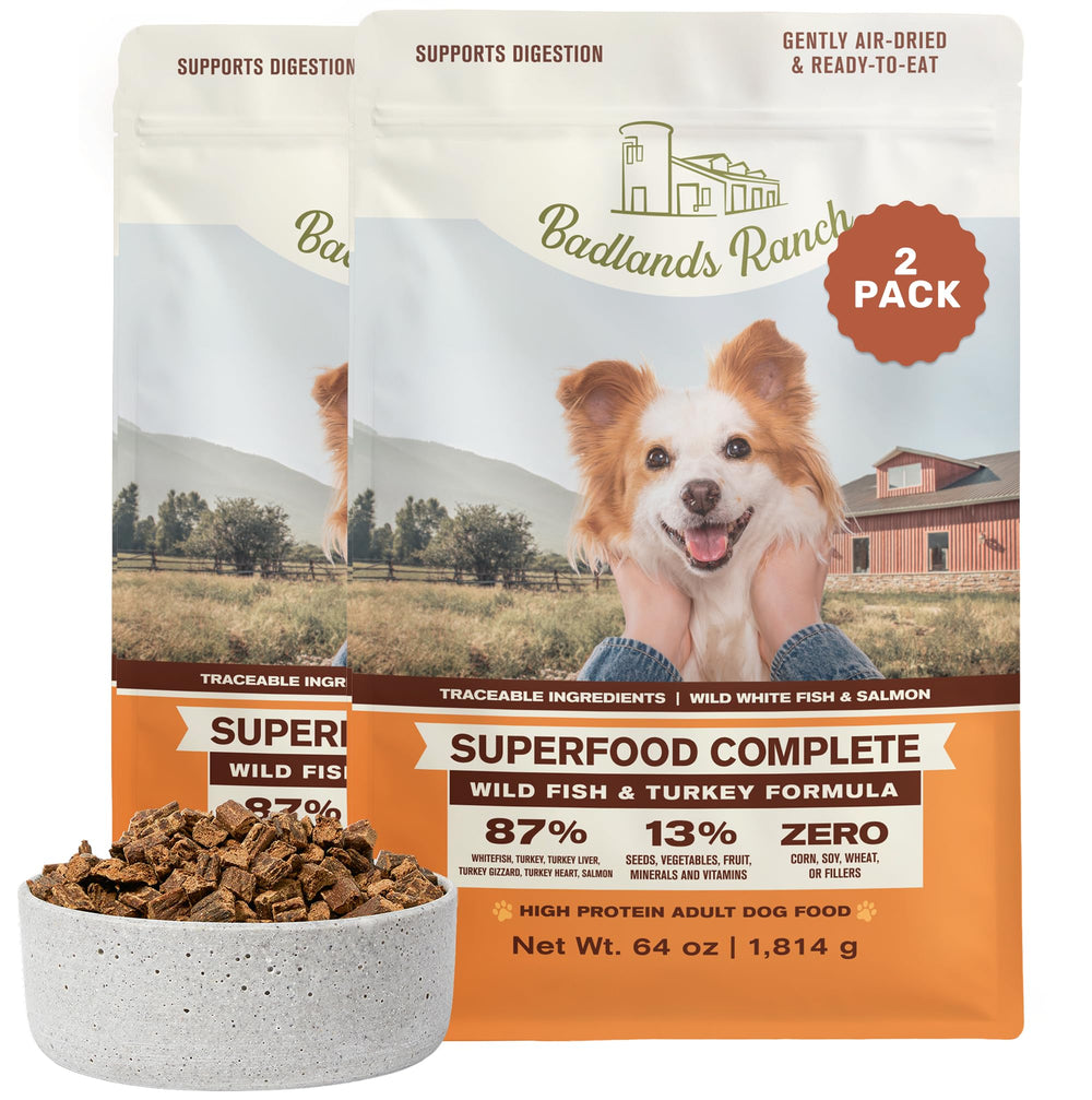 BADLANDS RANCH bol air-seche poisson-dinde pour chien avec nutrition équilibrée