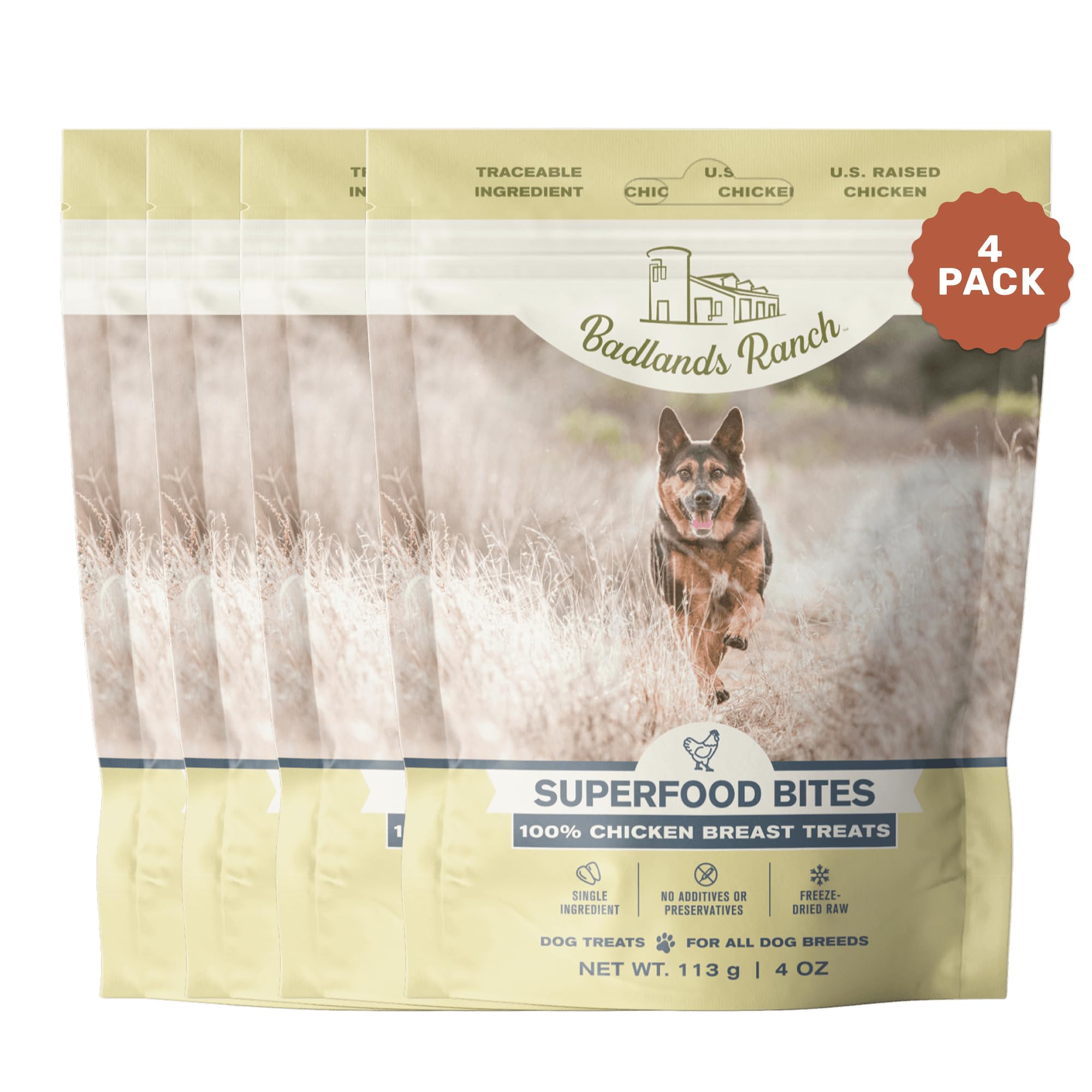 BADLANDS RANCH bouchées poulet lyophilisées, gros plan sur texture naturelle