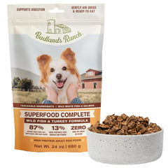 BADLANDS RANCH croquettes air-dried au poisson blanc et dinde pour chien actif