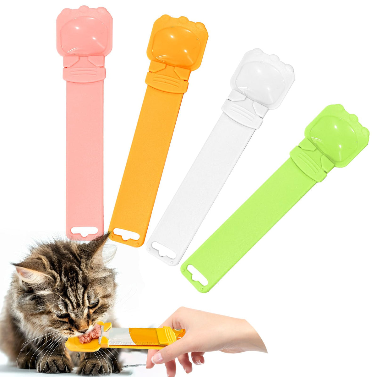 BAEJMJK ensemble de 4 cuillères pour friandises liquides pour chats.