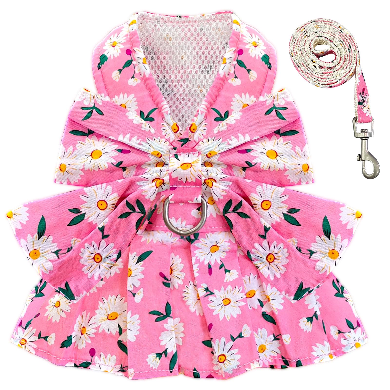 BAEJMJK robe-chien-noeud-papillon-rose : style princier pour balades printanières.