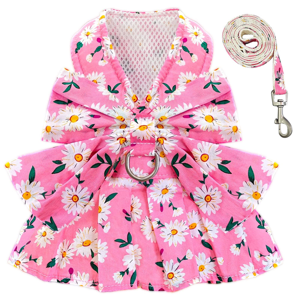 BAEJMJK robe-chien-noeud-papillon-rose : style princier pour balades printanières.
