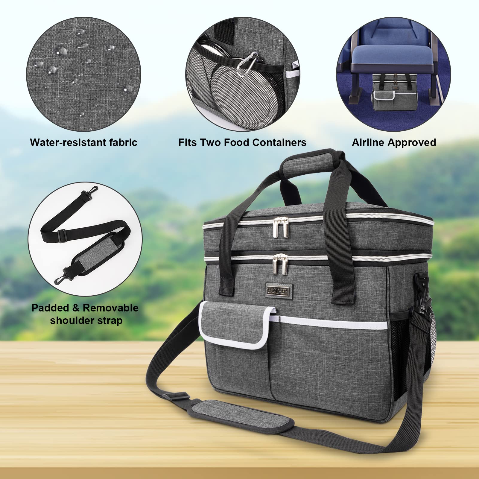 BAGLHER poches intérieures, rangement flexible et accès rapide.