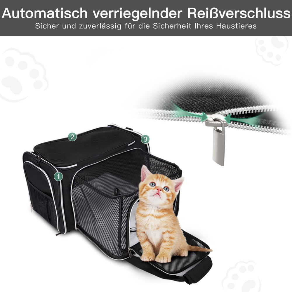 BAGLHER porte-chat maillage 5 côtés, ventilation et vue optimales.