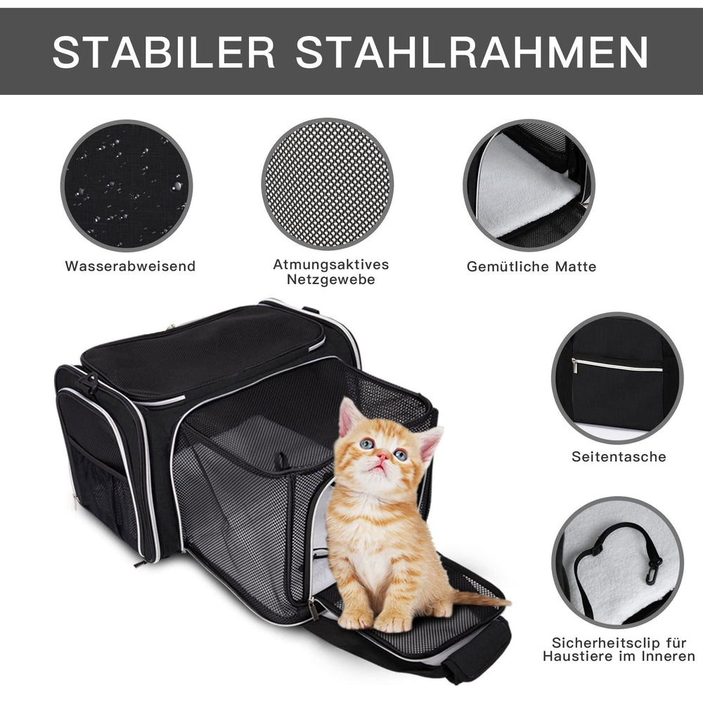 BAGLHER porte-chat sous-siège avion, conformité et voyage facilité.