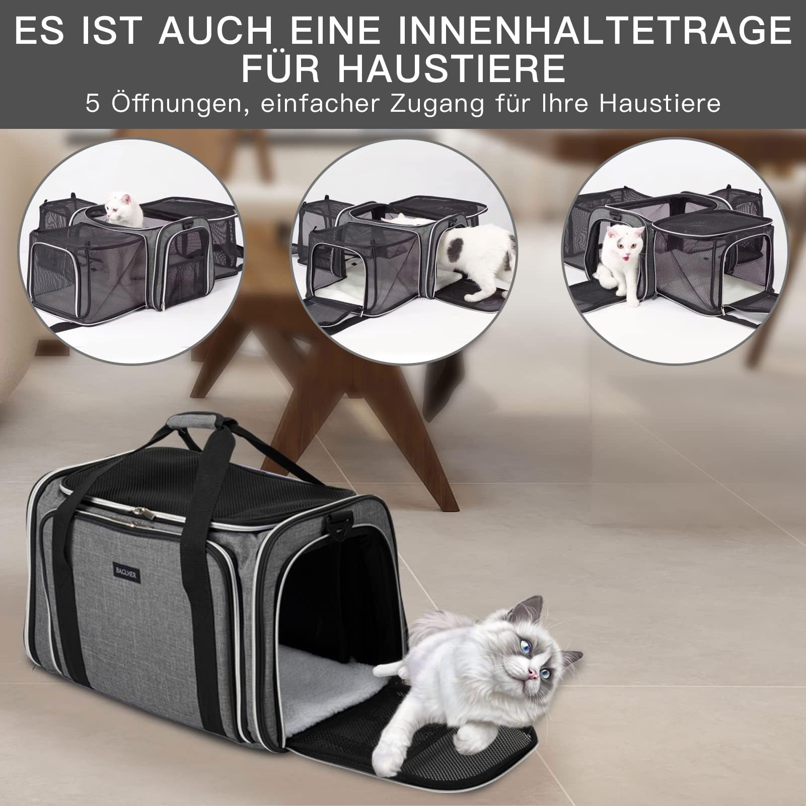 BAGLHER porte chat sous siège avion usage pratique lors des voyages.