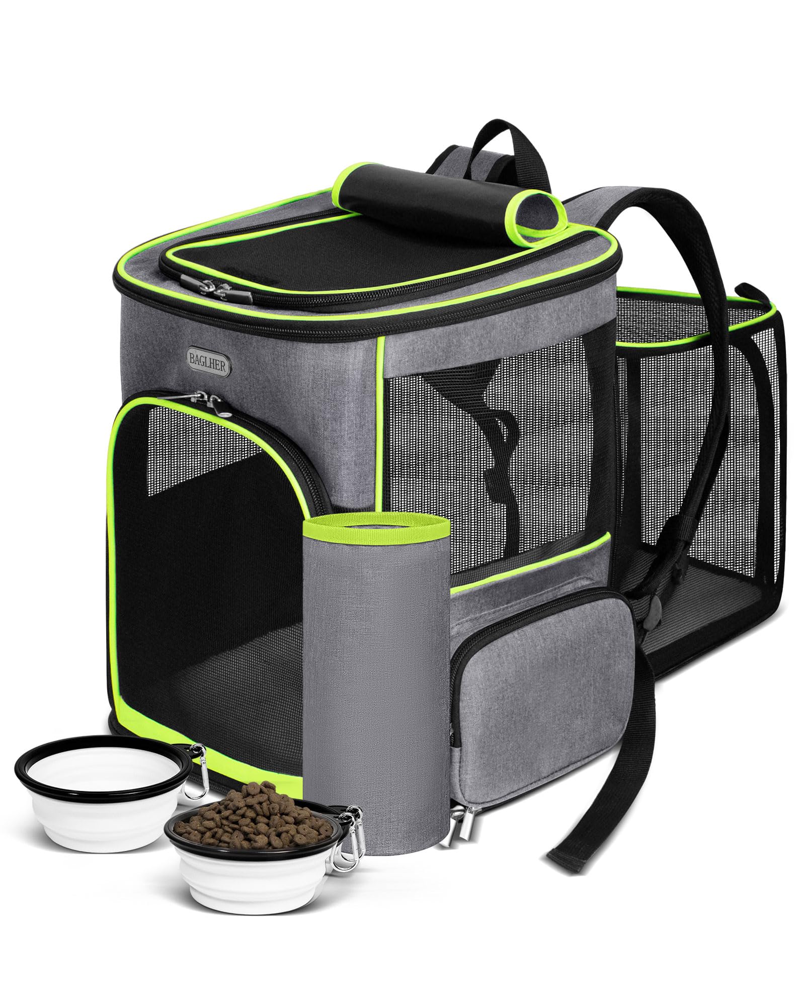 Sac de transport BAGLHER pour chien gris avec roulettes, pour déplacements faciles.