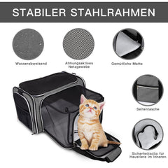 BAGLHER sac porteur chat maillage respirant assure ventilation et vue extérieure.