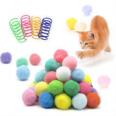 Boules BaiKevin pompom silencieuses pour chat, jeux intérieurs sans bruit.