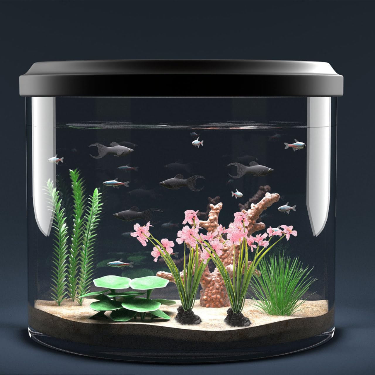 Balacoo plante d’aquarium rose décor naturel pour enrichir l’aménagement du bac.