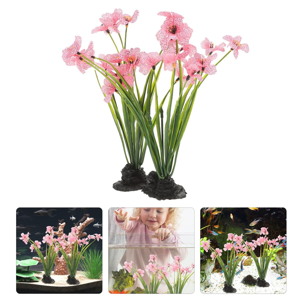 Balacoo plante d’aquarium rose réaliste pour un décor apaisant sans agresser l'eau.