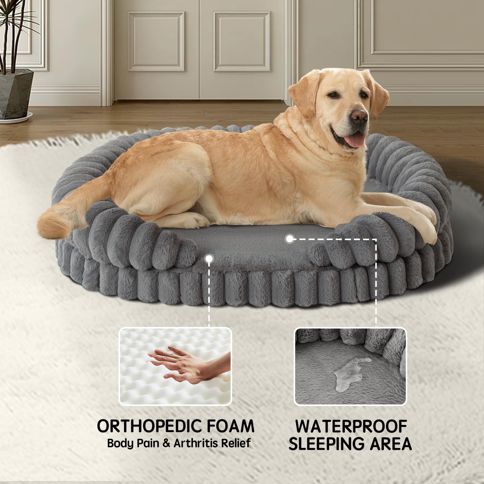 BALANCE bolster-support-tete-chien, rebord confortable soutenant la tête et le cou.