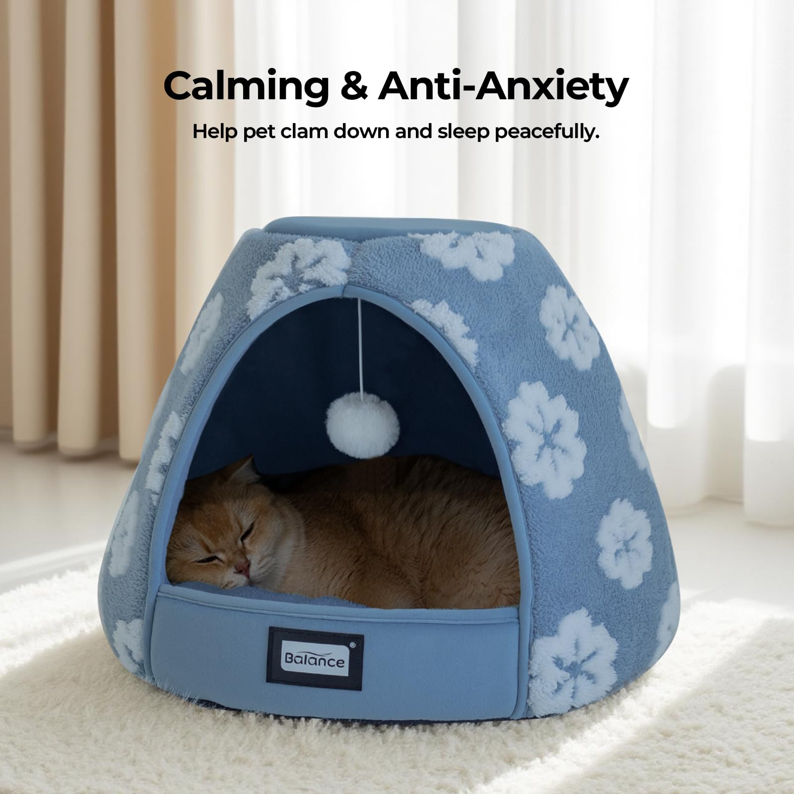 BALANCE peluche ultra-doux bleu, offre chaleur et douceur pour chat et chiot.