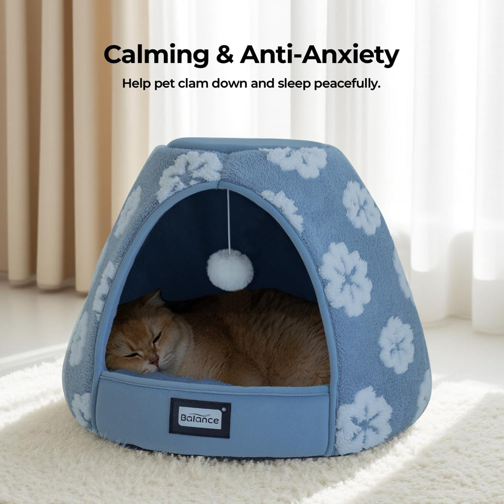 BALANCE peluche ultra-doux bleu, offre chaleur et douceur pour chat et chiot.