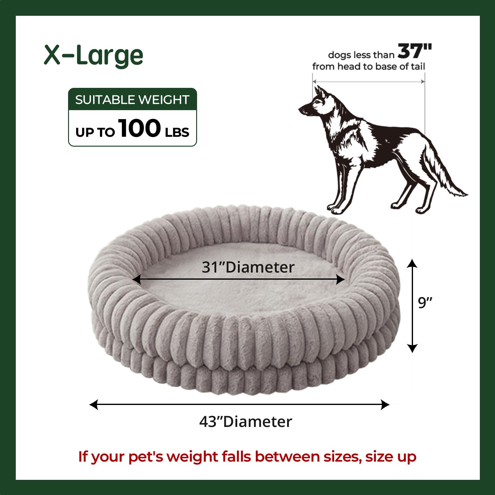 BALANCE lit-donut coussin amovible lavable en machine pour entretien facile.