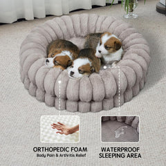 BALANCE lit donut tissu peluche sans bouloches pour un intérieur propre.