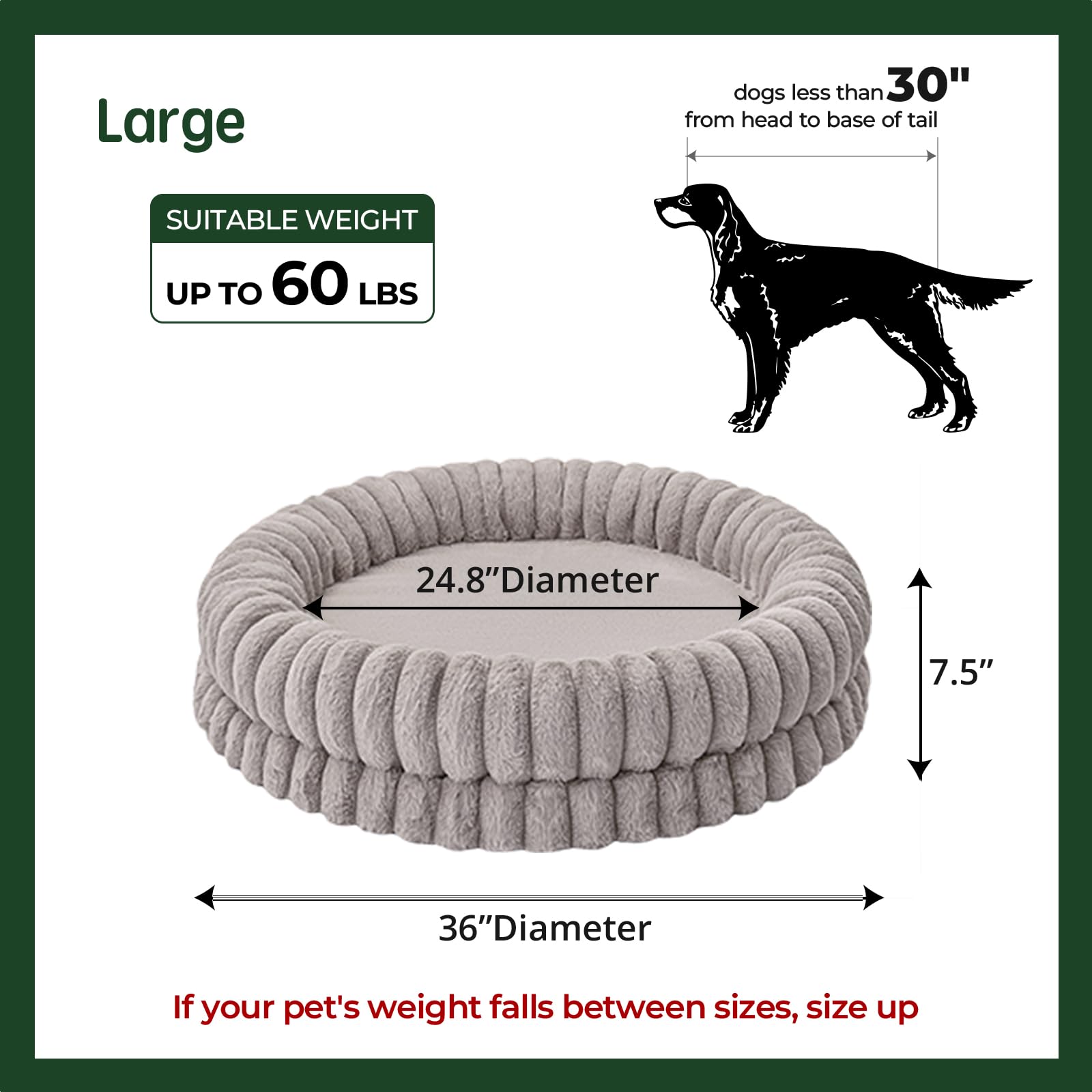 BALANCE lit-donut 36pouces fond anti-glisse – sécurité sur sol