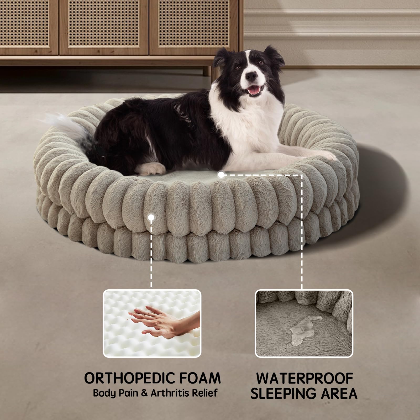 BALANCE lit-donut 36pouces tissu plush sans fibres – douceur propre