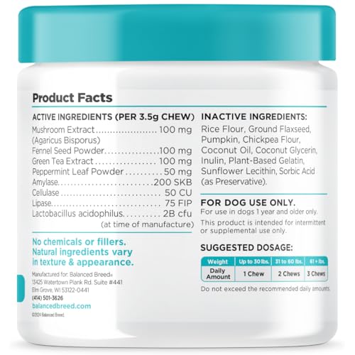 Balanced Breed Probiotics: étiquette Fortiflora sur emballage, validation vétérinaire.