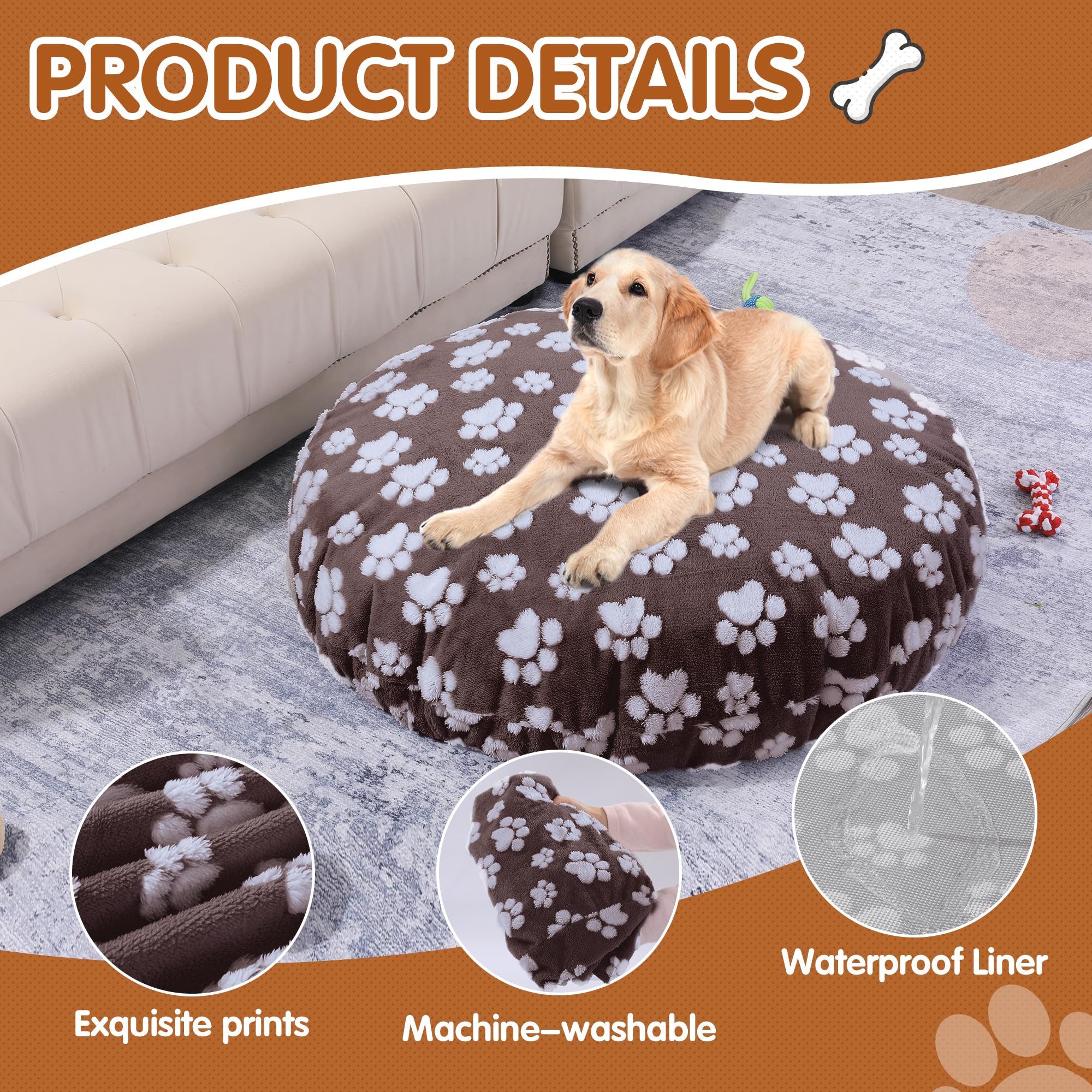 BALAPET couverture-lit chien rond imperméable et respirante pour confort durable.