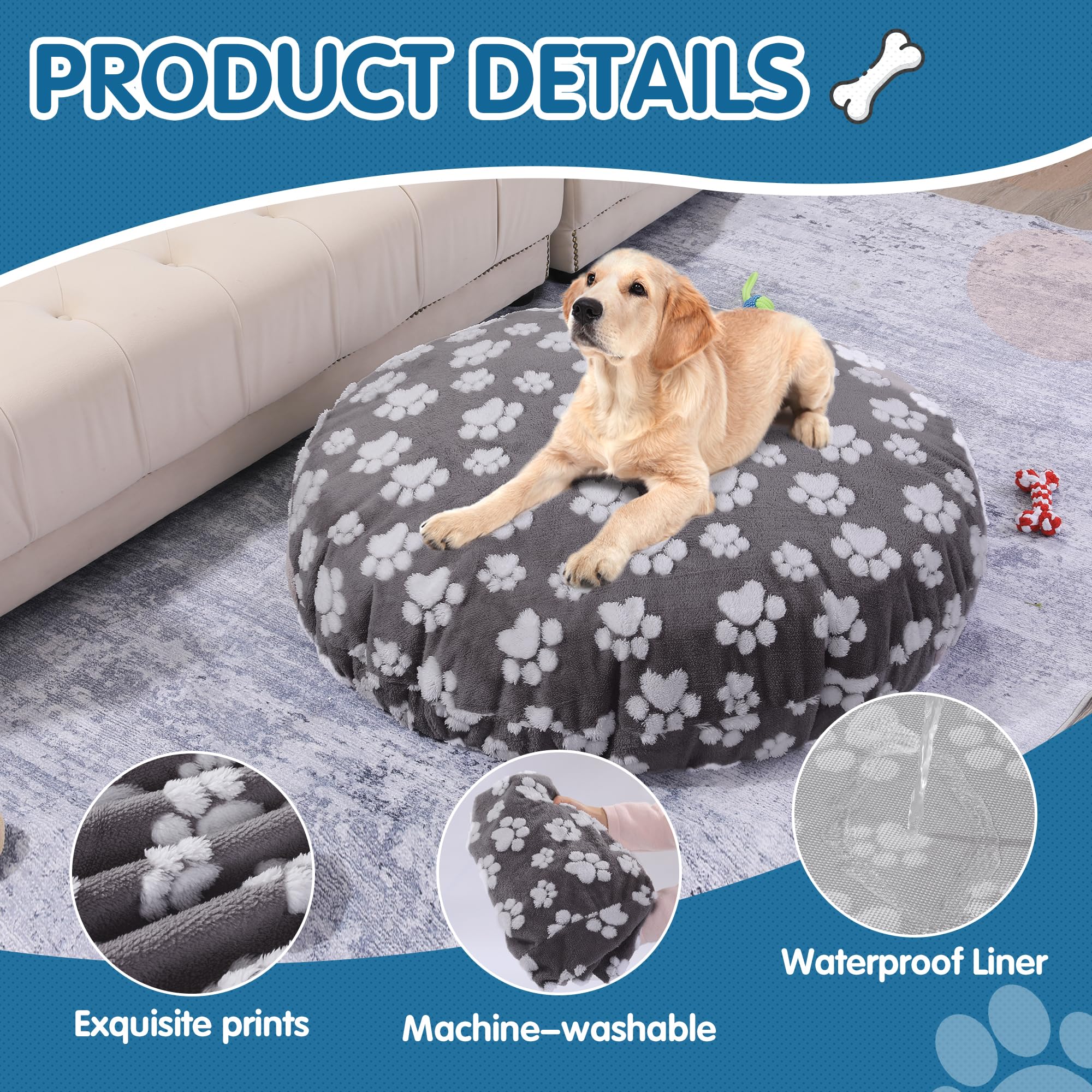 BALAPET housse avec élastique 360°, ajustement sûr sur lit rond