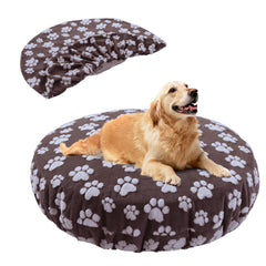 BALAPET housse-lit chien rond avec impression pattes pour style et confort.