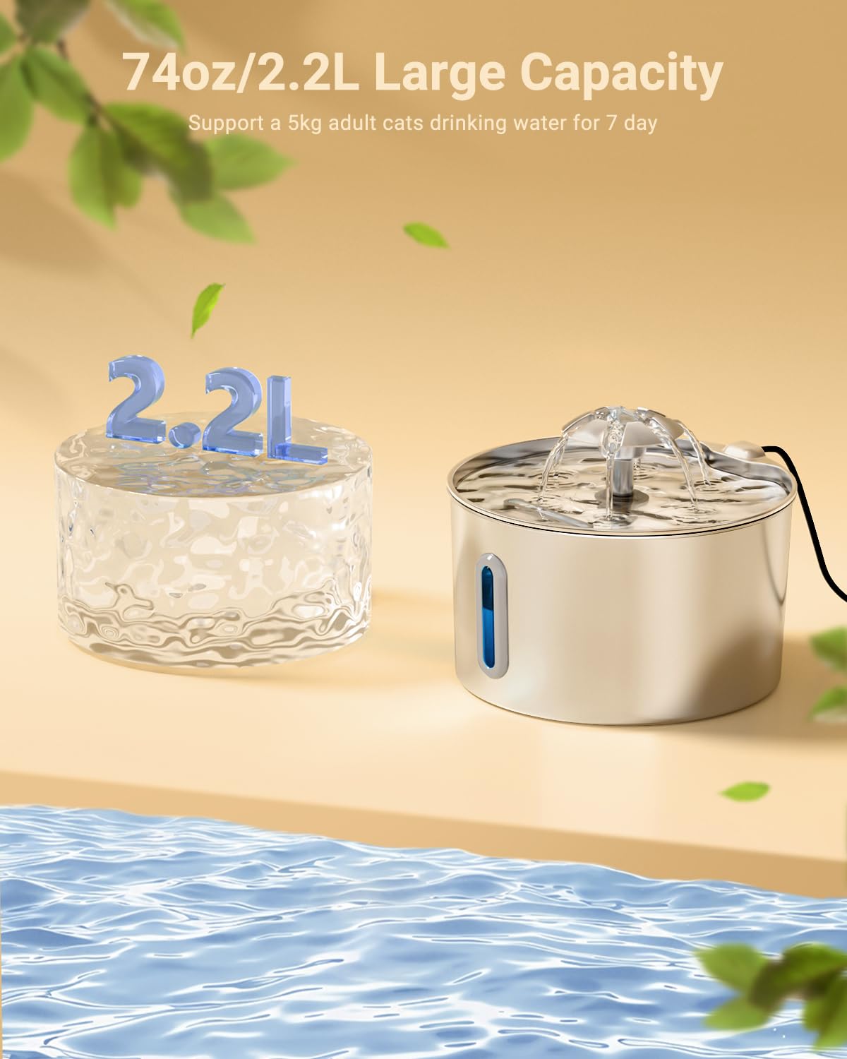 BalimoPet capacité 74oz - moins de remplissages pour chats et petits chiens.