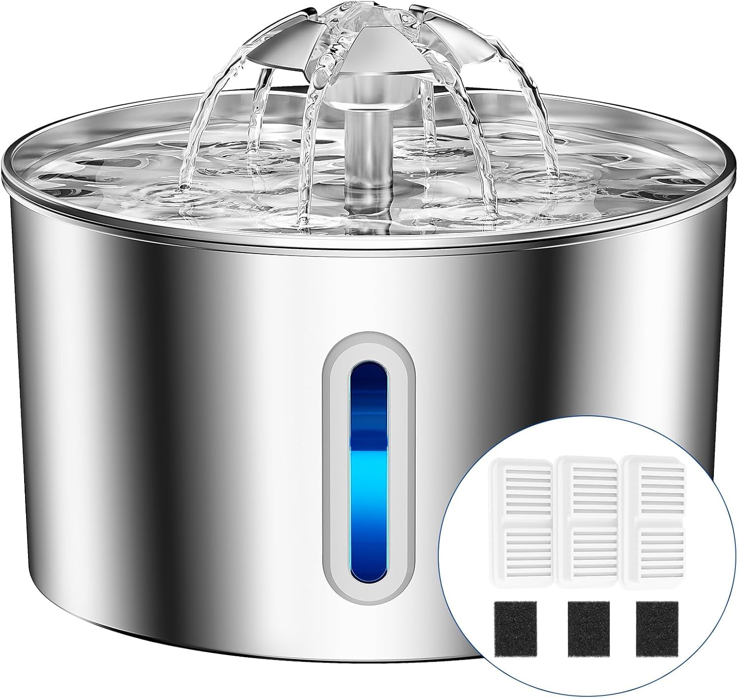 BalimoPet fontaine eau chat acier inox 2,2 L – hydratation durable pour votre compagnon.